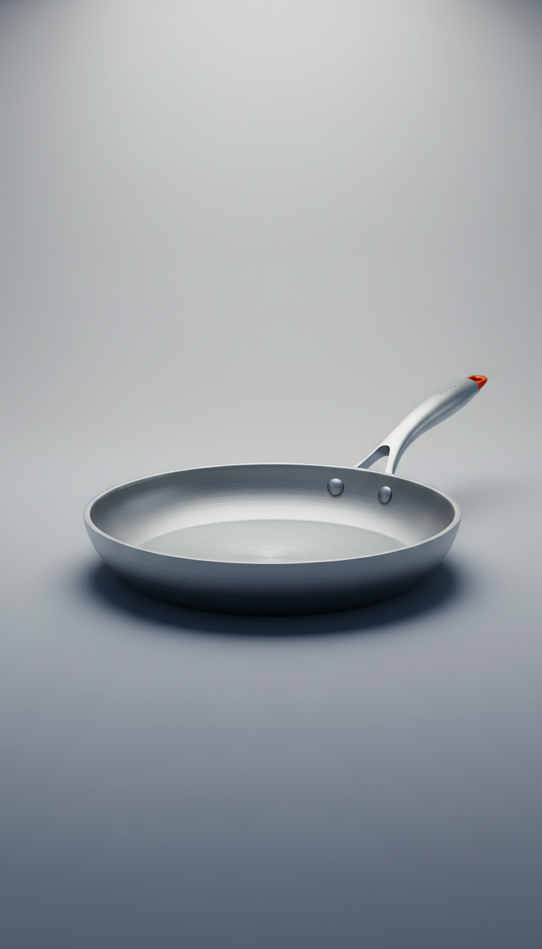 Titanium frying pan with seamless matte finish